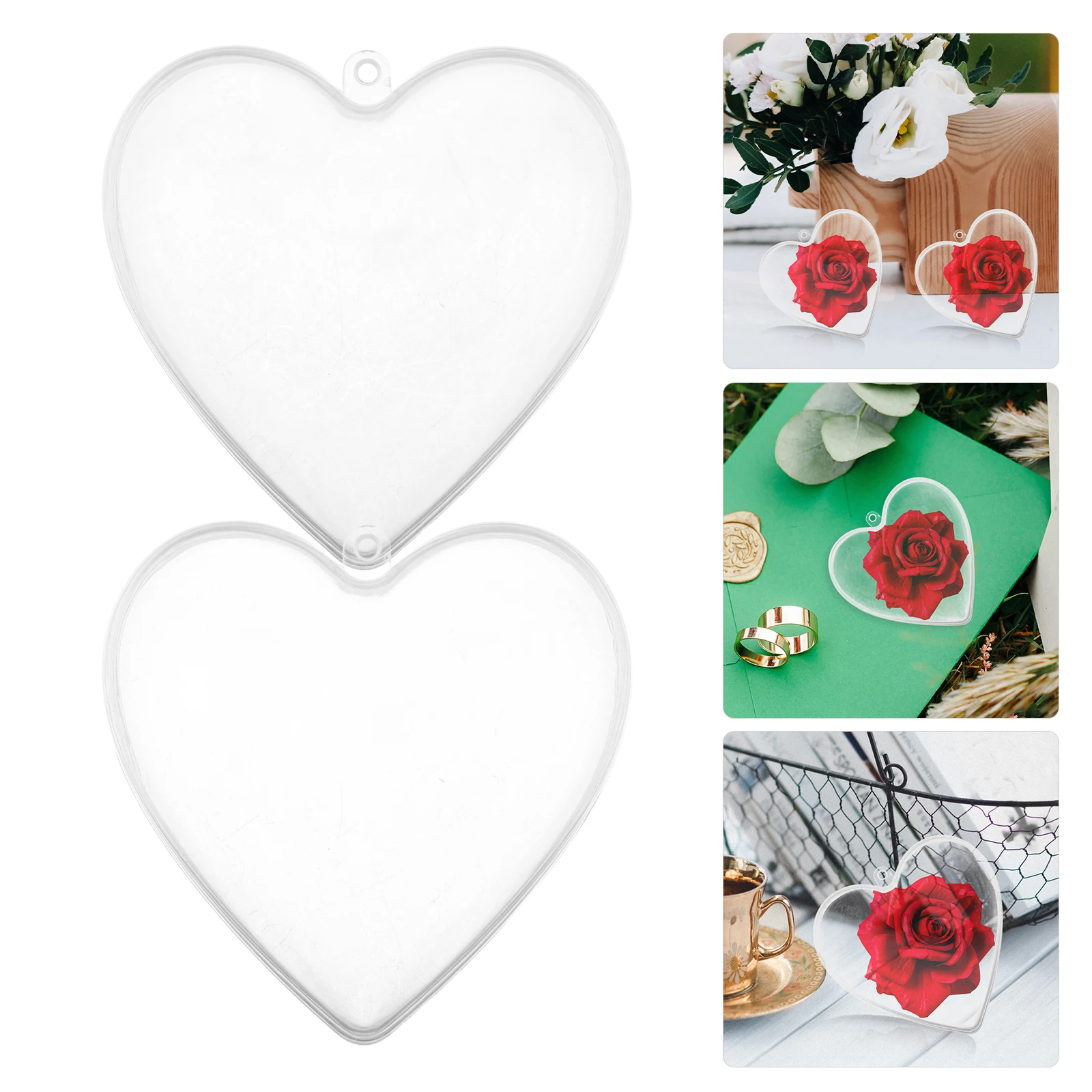 

10 Pcs Decorative Items Hollow Ball Decorations Plastic Clear Fillable Heart