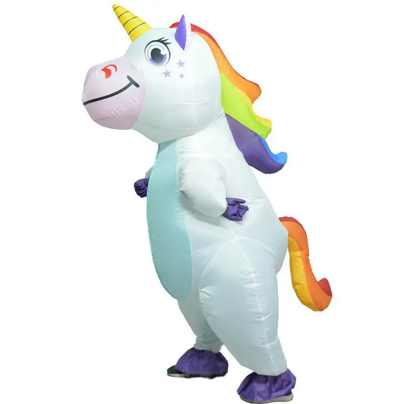 Lindo disfraz inflable de poliéster de unicornio para Halloween Pantalones largos Abrigo superior de punto de terciopelo de cordero Estilo deportivo No original De...