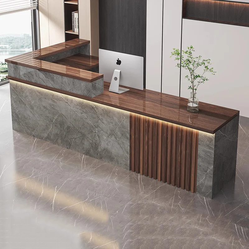 

Aesthetic Trendy Reception Desks Luxury Decorations Hotel Modern Reception Desk Counter Italian Hair Salon Commercial Furniture