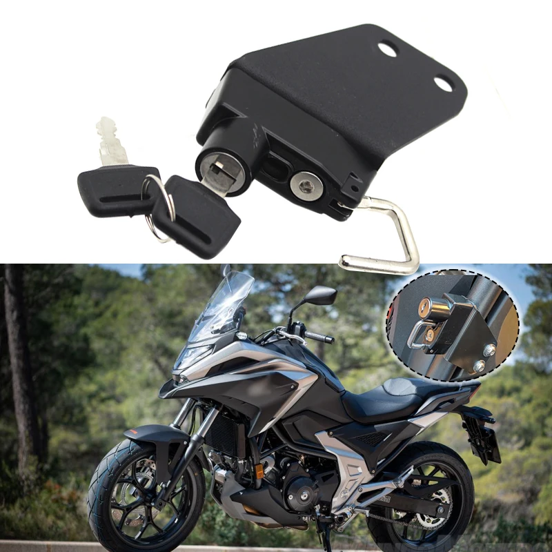 

NC750X Motorcycle Helmet Lock Mount Hook with 2 Keys Side Anti-theft Security Alloy For Honda NC 750X NC750 X 2021-2023 2022