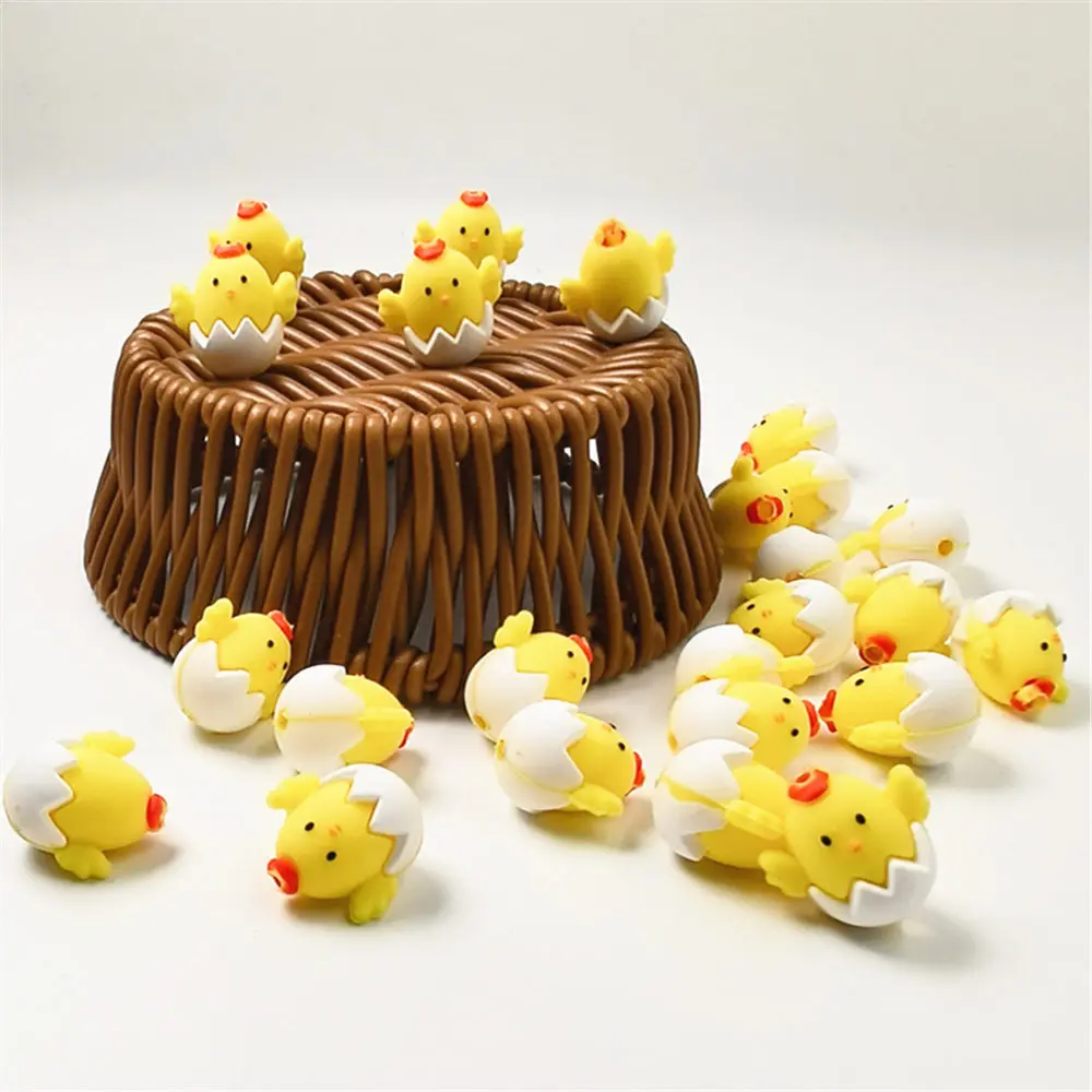 5pcs Easter chick 3D focal Silicone beads Teether Jewelry Beads Food Grade For pen Pacifier Chain