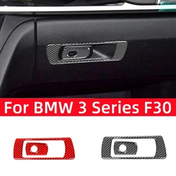 For BMW 3 Series F30 2013-2018 Accessories Carbon Fiber Interior Car Co-pilot Storage Box Switch Trim Cover Frame Decor Stickers