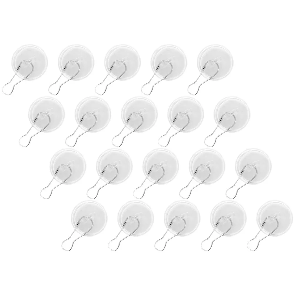 

20 Pcs Suction Cup Ceiling Hook Removable Hooks Anti-rust Fence Sucker Outdoor Adhesive Plastic Wind Chime Hanger