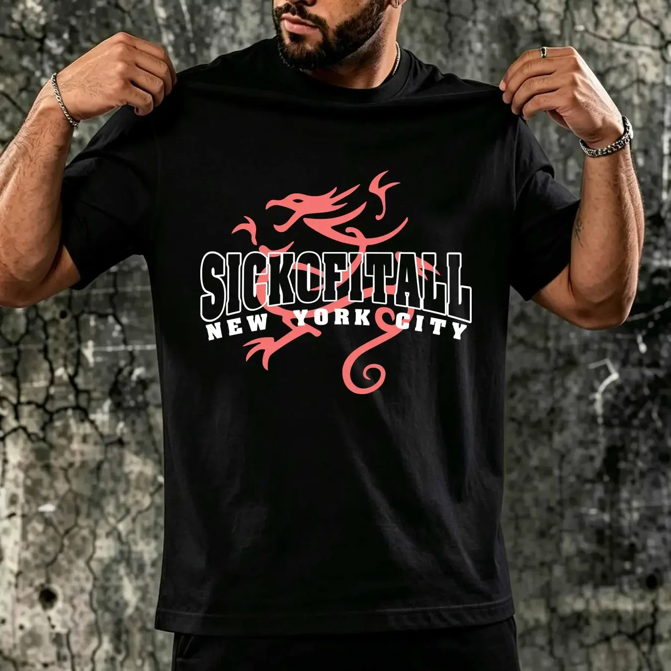 washed T Shirt Sick Of It All Punk Band Men's Extra Large long or short sleeves vintage Washed graphic streetwear Stylish