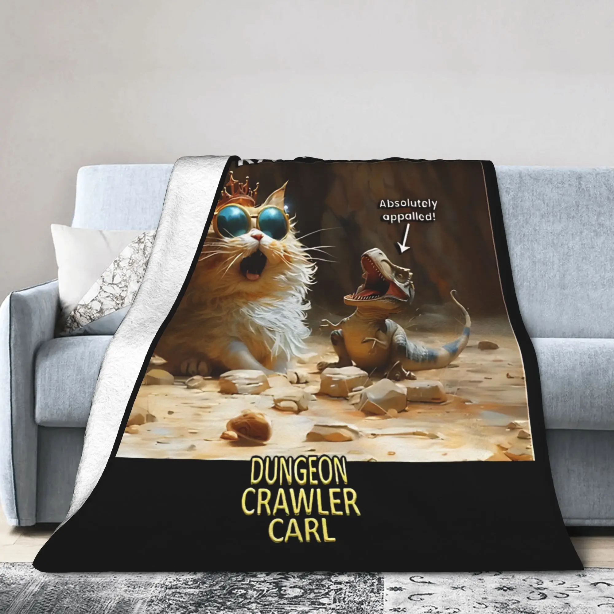 This Is An Outrage Knitted Blankets Fleece Dungeon Crawler Carl Lightweight Thin Throw Blanket for Airplane Travel Bedroom Quilt