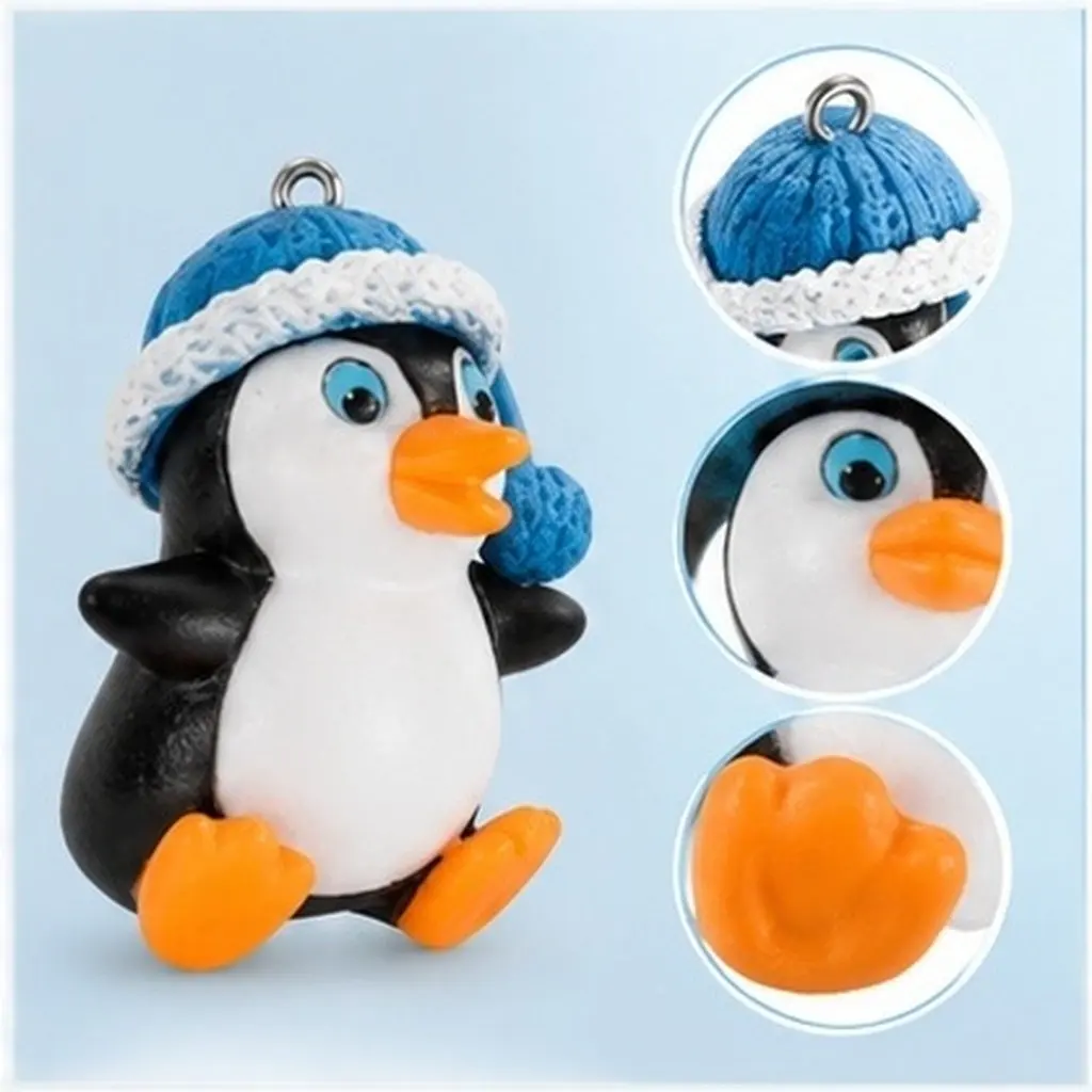 4Pcs Lifelike Floating Penguin Aquarium Ornaments Bright Fadeless Decor for Fish Tank Glass Water Tank Stylish Wear-Resistant