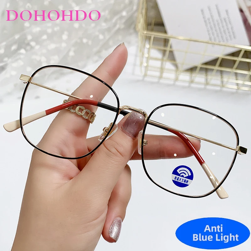 

Classic Trendy Metal Square Anti Blue Light Glasses Woman Men Fashion Luxury Brand Reading Protection Optical Eyeglasses Очки