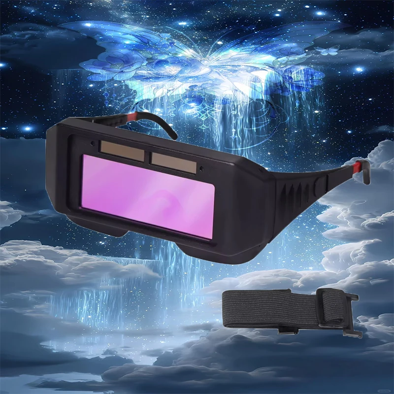 Large View Screen Auto Darkening Welding Goggles, Adjustable Sensitivity Delay Variable Light Safety Glasses for Welding Cutting