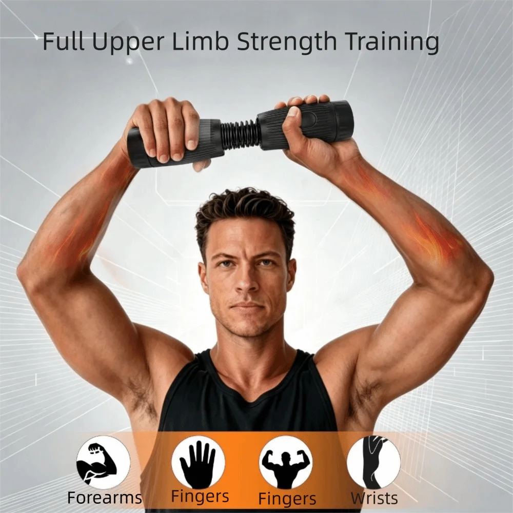 Adjustable Wrist Forearm Twist Bar Resistance 3 Levels Hand Grip Strengthener Strengthener Elbow Workout Forearm Wrist Trainer