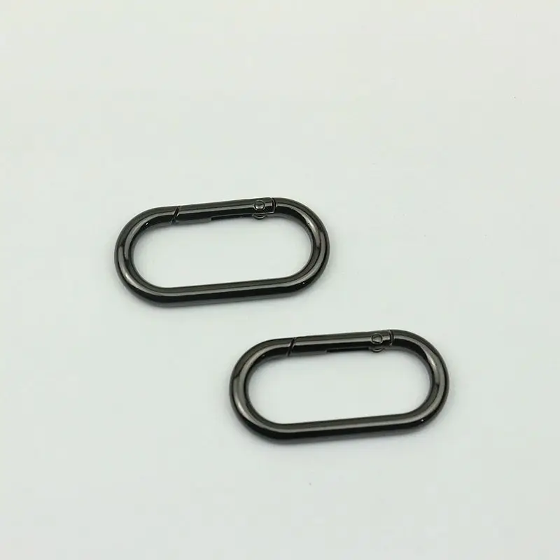 20pcs 40mm Spring Metal Oval O Rings Buckles Trigger Clasp Clip for Bag Strap Webbing Keychain Carabiner DIY Handbag Accessory