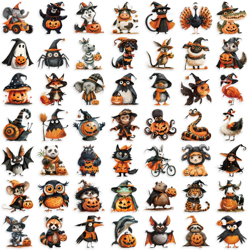 10/30/50 Stuks Leuke Halloween Cross Dressing Dieren Stickers Creatieve Graffiti Huisdier Decals Speelgoed Diy Bagage telefoon Dagboek Kid Sticker