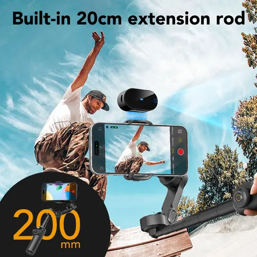 Imagen 2 del producto Estabilizador de cardán portátil AOCHUAN Smart X2 Ai, varilla de extensión integrada equipada con pantalla LED, estabilizador de cardán para teléfono inteligente