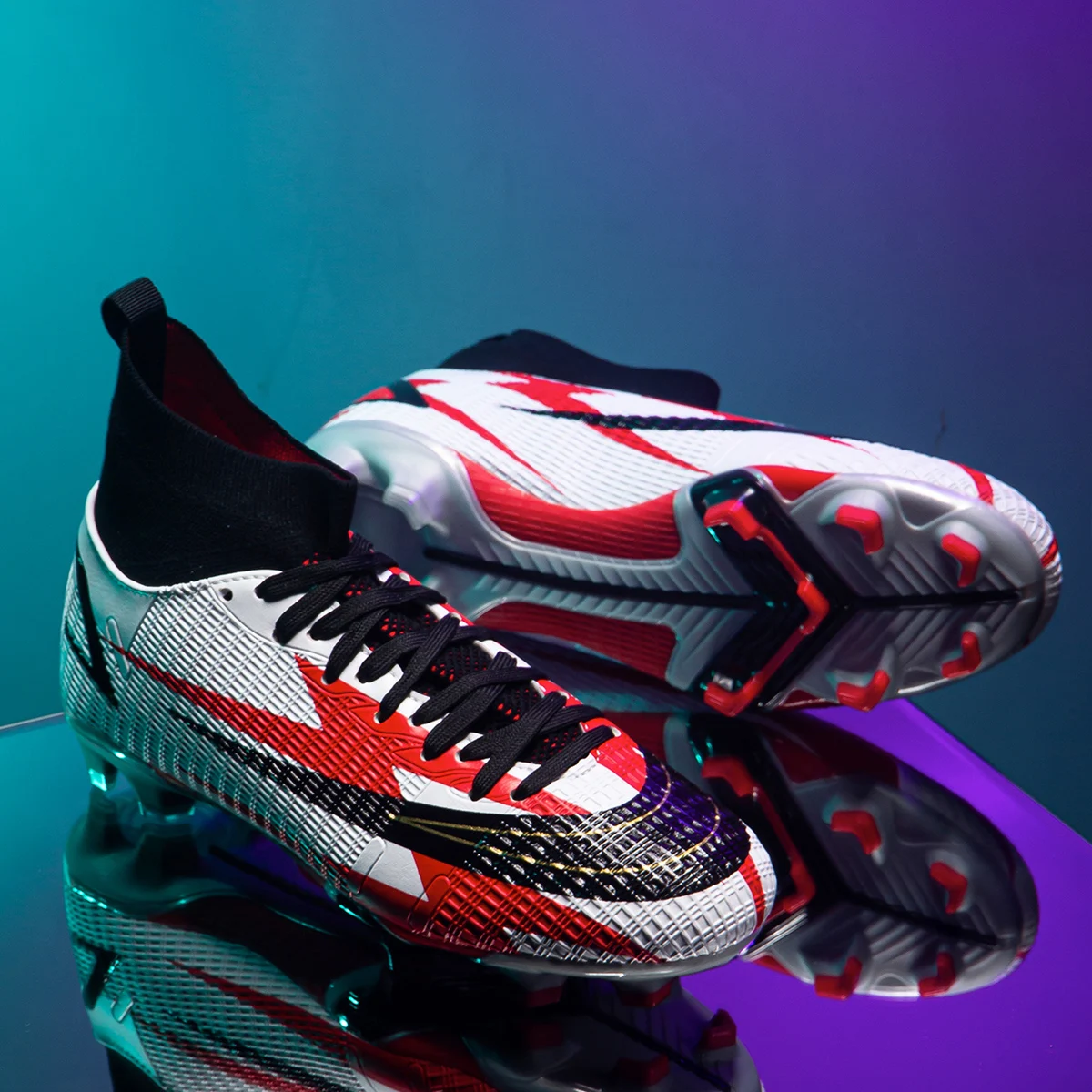 

Archive style high-top football boots TF&FG/AG unisex style fashionable, breathable, non-slip and wear-resistant soccer shoes