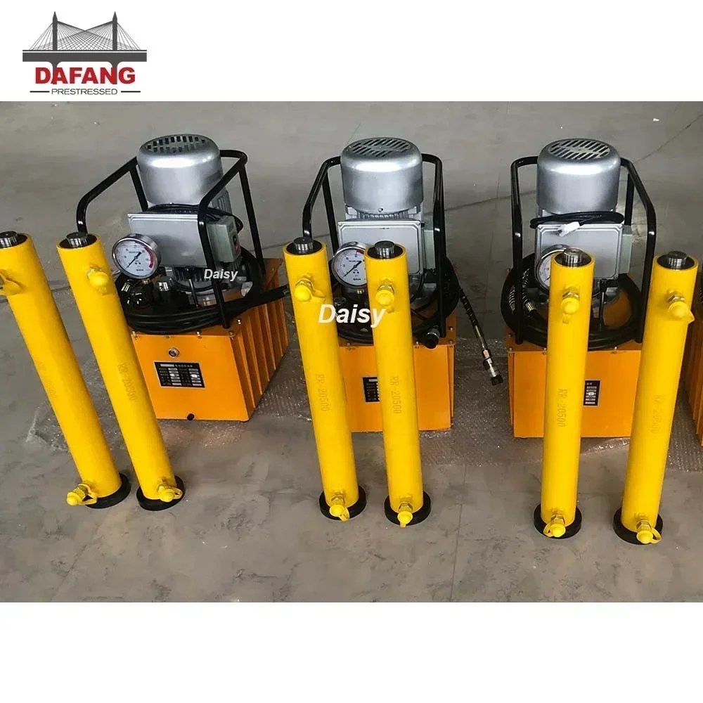 Double Acting Hydraulic Jacking System Suppliers 220V Single Phase 2.2KW Hydraulic Power Pack 20T Hydraulic Cylinder with Pump