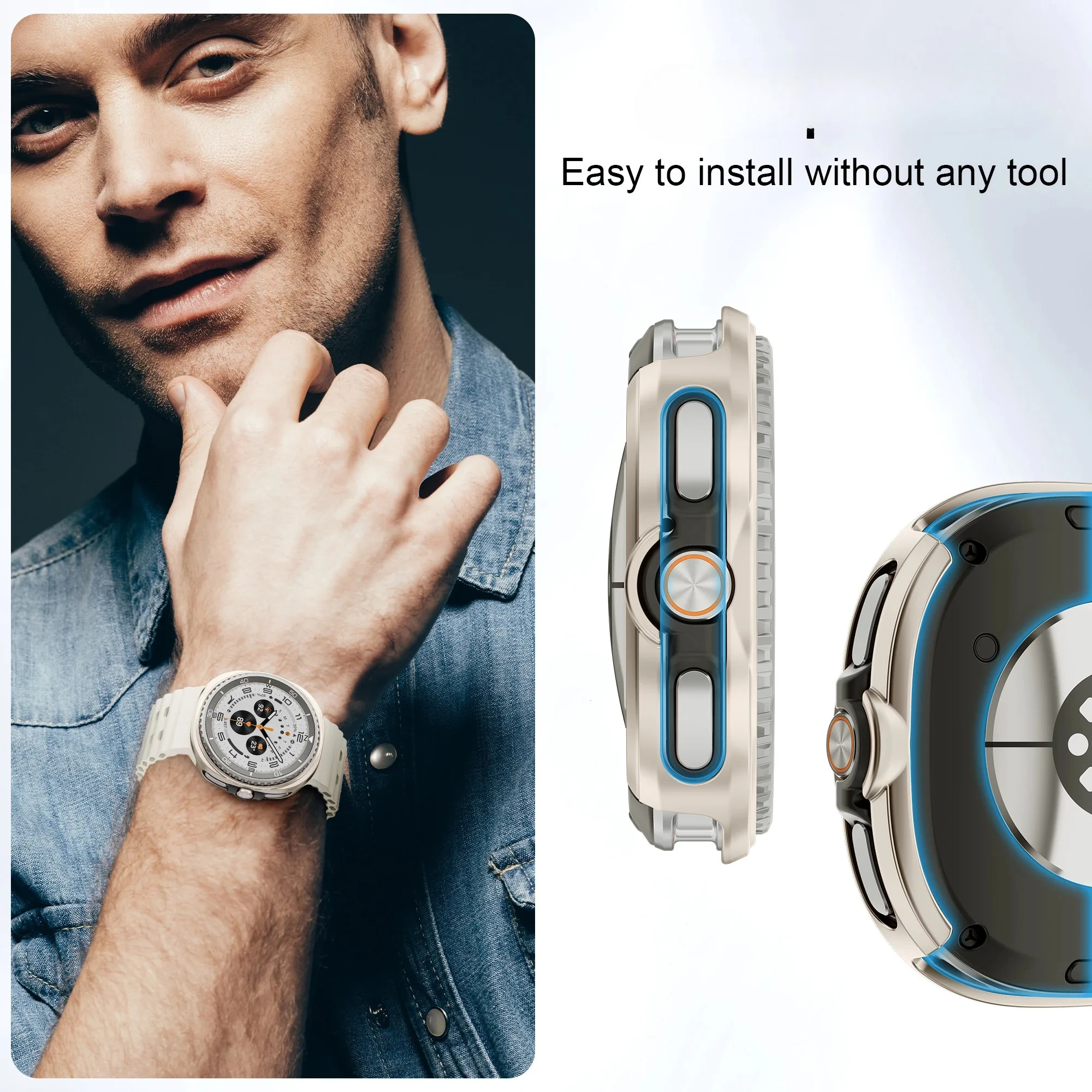 لساعة جالاكسي 8 كاسيك 46 مللي متر ملحقات واقية الوفير قذيفة لساعة جالاكسي 8 40 مللي متر 44 مللي متر يغطي