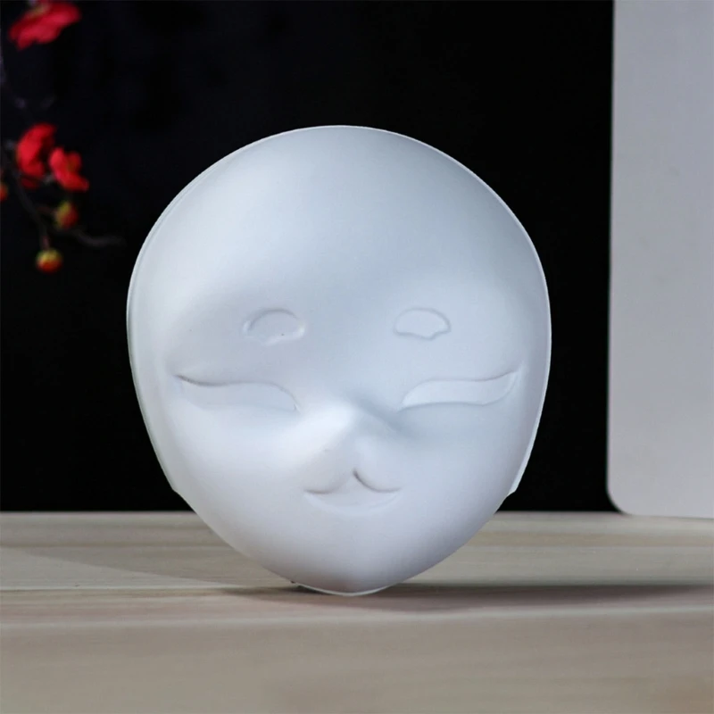 Plastic Masker Met Hand Ongeverfde Maskerades Masker Leeg Overschilderbaar Masker Voor Kinderen Halloween Kostuum Dropshipping