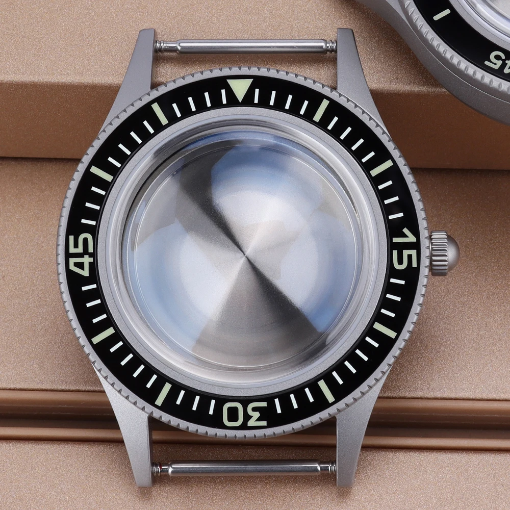 40mm Diver Watch Case 316L Stainless Steel for Retro First Year Fifty Seek Series NH35 NH36 NH38 4R36 Movement C3 luminous Bezel