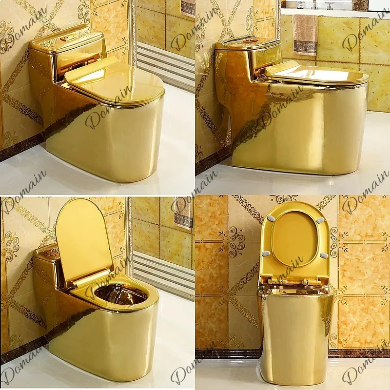 European Hotel Gold Toilet Super Whirlpool Siphon Flush Quiet Creative Home Ceramic