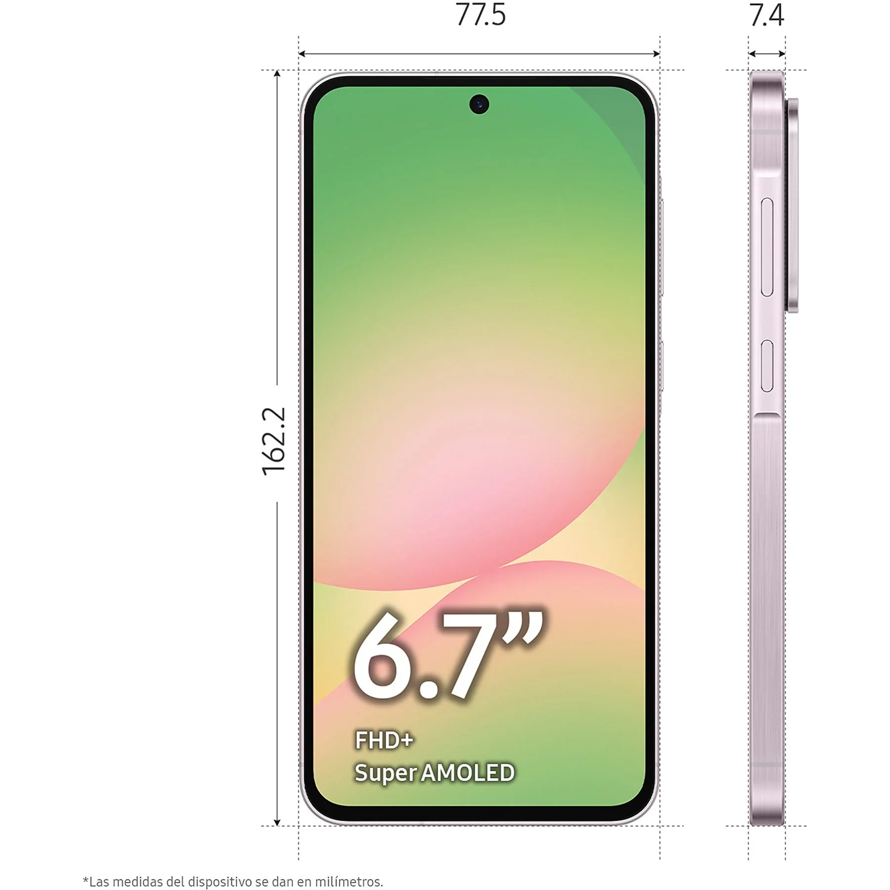 Samsung galaxy a56 5g smartphone |   8gb ram 128gb/256gb |   6.7" super amoled 120hz |   50mp + 12mp + 5mp camera |   Android 15 |   5000mah battery |   Fast charging 45w |   Dual sim/esim |