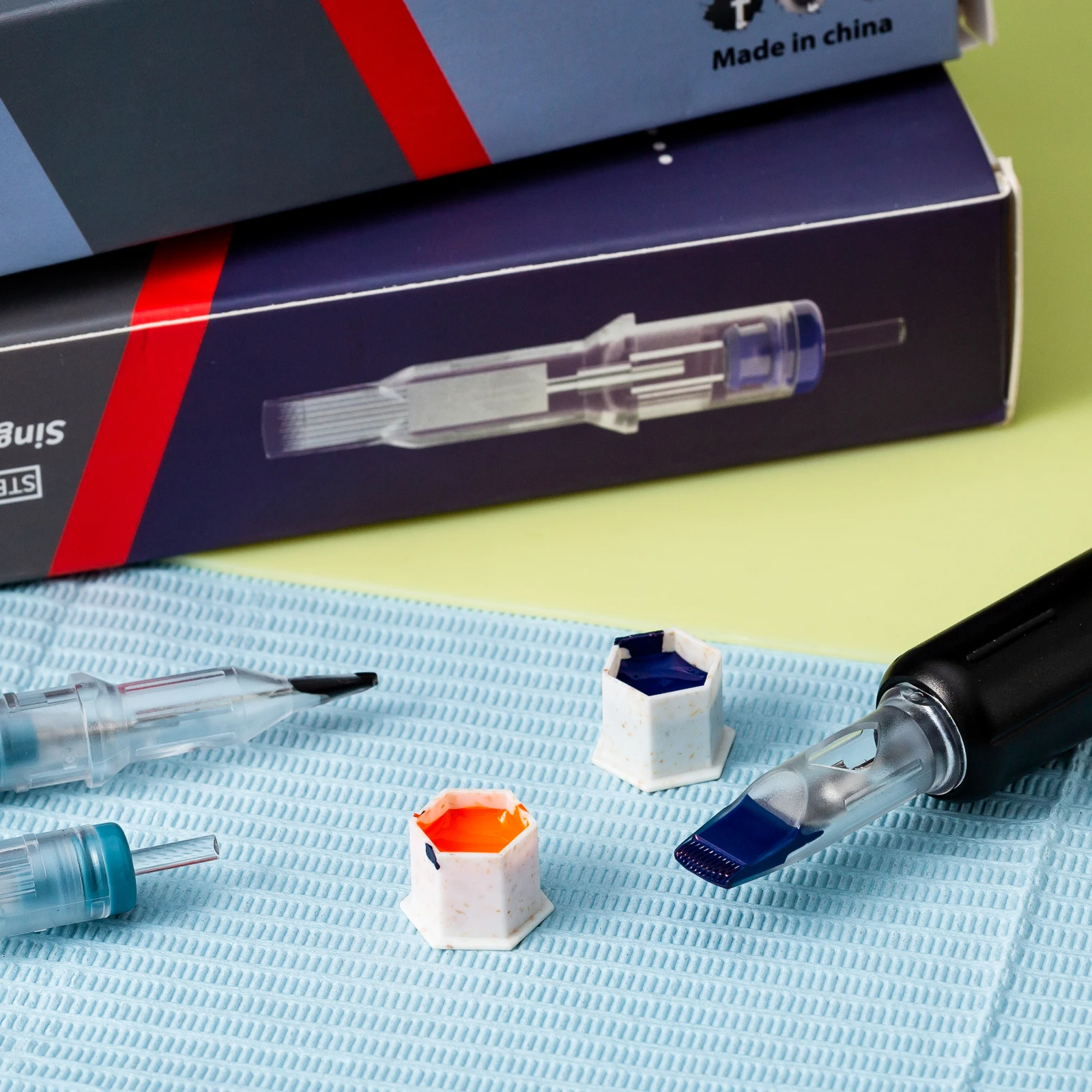 50 قطعة خرطوشة الحبر إبر الوشم منحني ماغنوم إبر ماغنوم مستديرة لآلات قلم الوشم الدوارة