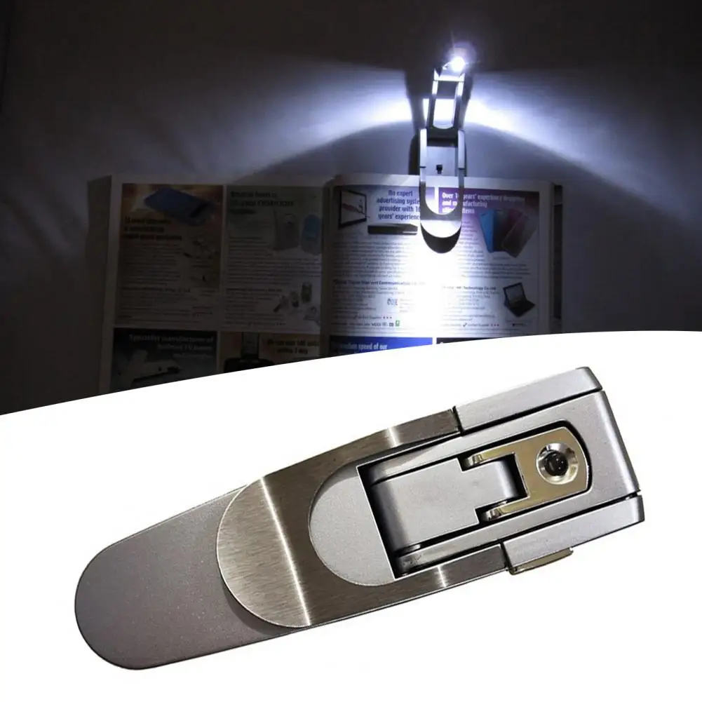 Lampu baca LED Super terang dapat dilipat, berguna lampu Mini ABS mudah dibawa dapat dilipat untuk rumah tangga