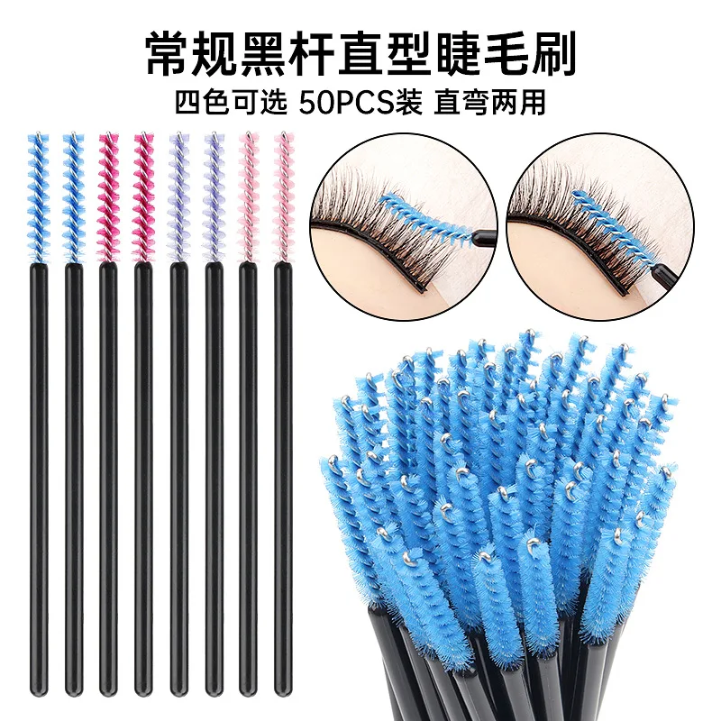 Brosses à cils jetables en Nylon, 50 pièces/sac, brosse à sourcils, Extension de cils, baguettes de Mascara, ensemble de pinceaux cosmétiques, outils de maquillage de beauté