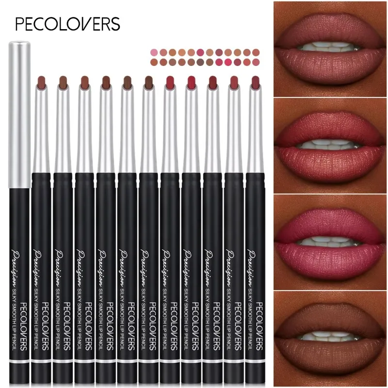 Matita per labbra opaca Matita per labbra antiaderente a lunga durata Matita per labbra Impermeabile Rosso scuro Contorno Tinta Rossetto Labbra sexy Trucco Cosmetici