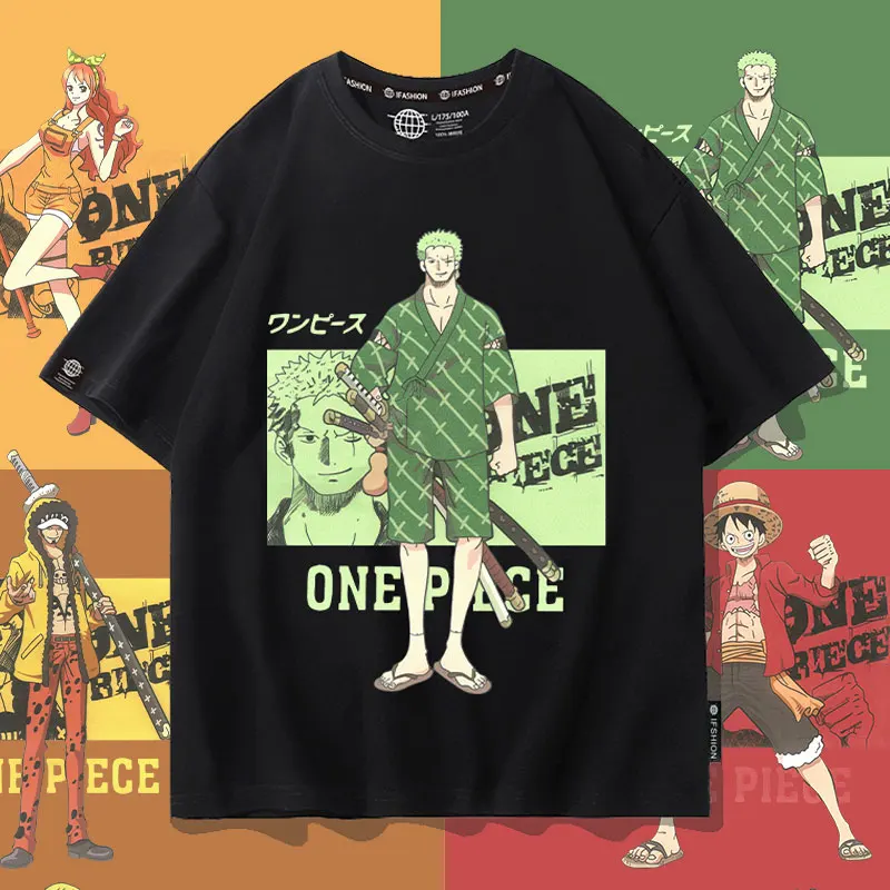 

One Piece animation co-name short sleeve men's T-shirt summer two yuan Luffy Solon Joe Sanji T-shirt pure cotton clothes