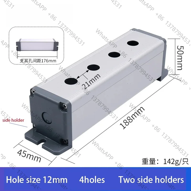 4pcs E-TEN1322 12mm stainless steel Switch button box 1 2 3 4 6 holes 21mm spacing