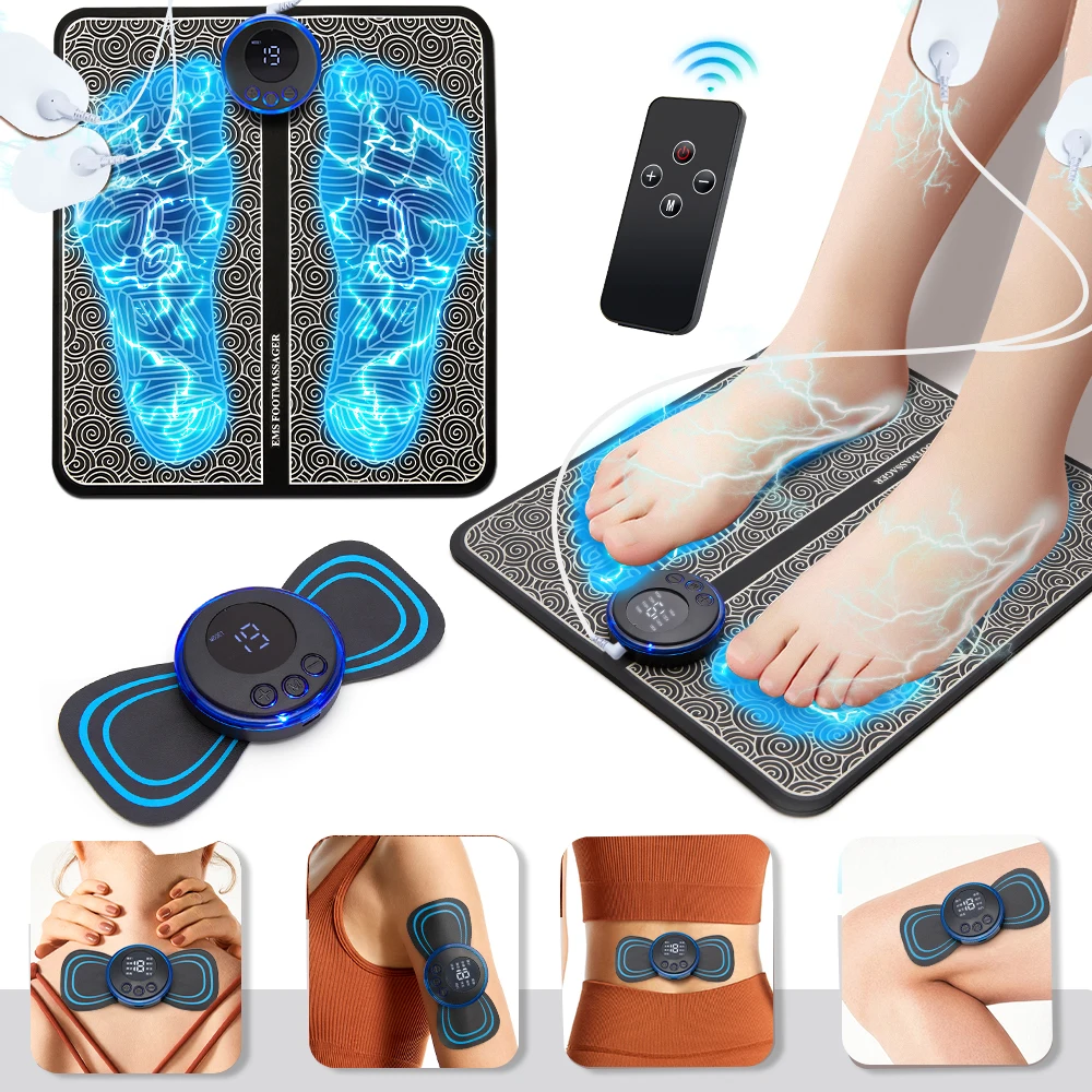 Elétrica EMS Foot Massager Acessórios, Estimulador Muscular Do Pulso, Dobrável Massagem Pad, Alívio Da Dor, Suporte Dropshipping