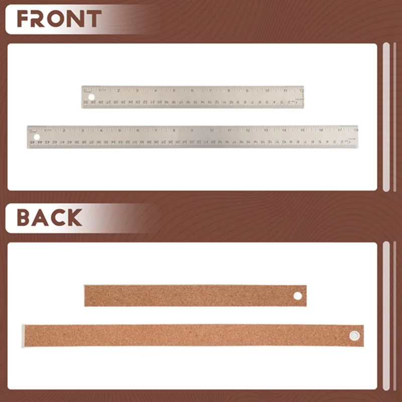 

Металлическая линейка с пробковой основой: (12+18 дюймов) Нескользящие линейки из нержавеющей стали с разметкой в дюймах и сантиметрах