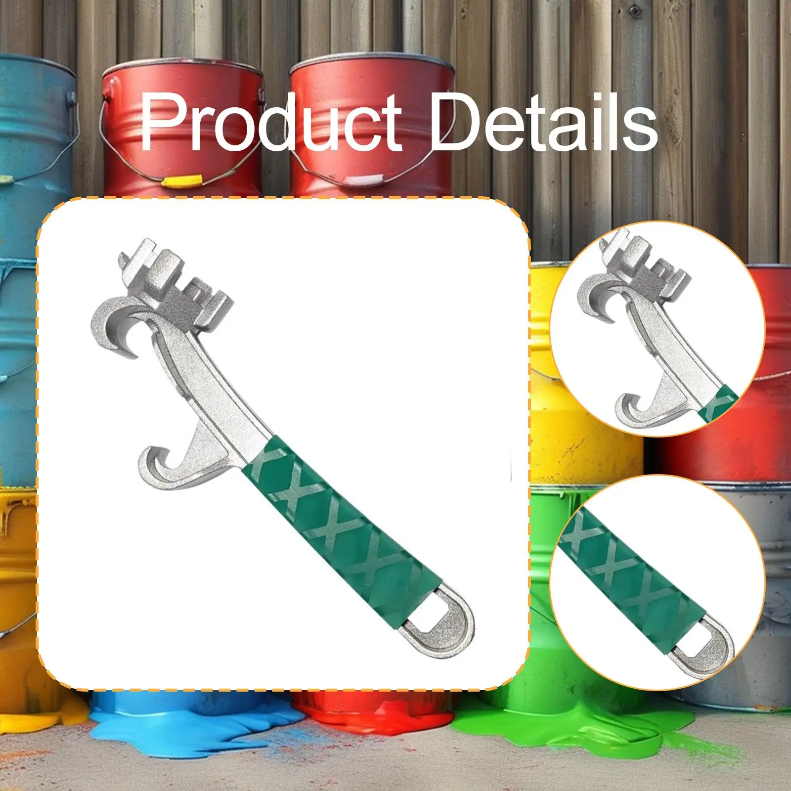 Manual Drum Opener Aluminum Alloy Lid Removal Tool with Comfort Grip for Paint Pail Barrel Bucket Home Industrial