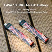 BETAFPV LAVA1S 260mah / 300mAh 75C Battery (5PCS) for Air65＆ Air75 Meteor65 pro
