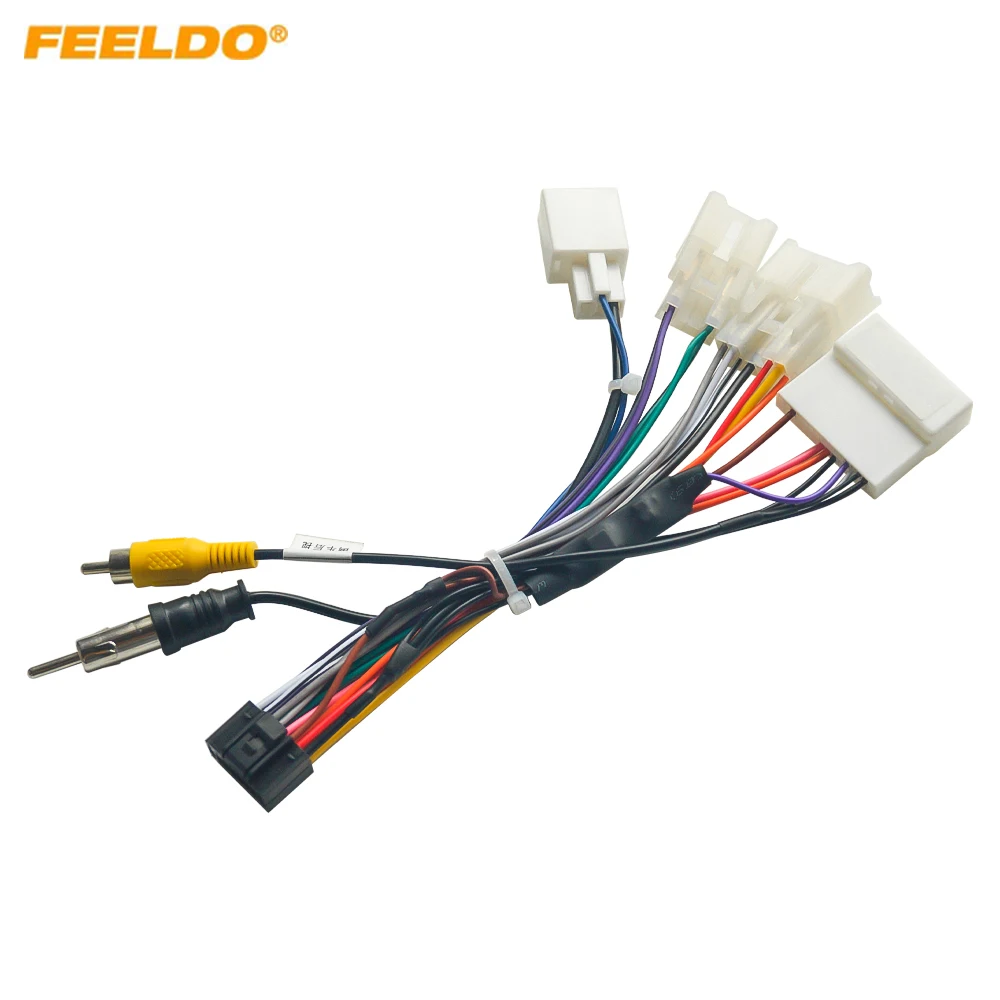 FEELDO Car 16pin Power Cord Wiring Harness Adapter For Subaru Forester 2010-2014 Installation Head Unit