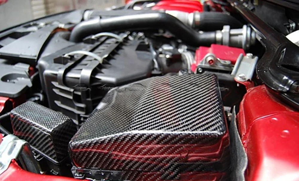 

For Lancer Evolution EVO 10 X Add Carbon Fiber Auto Engine Fuse Box Hood Cover 2Pcs 2008+