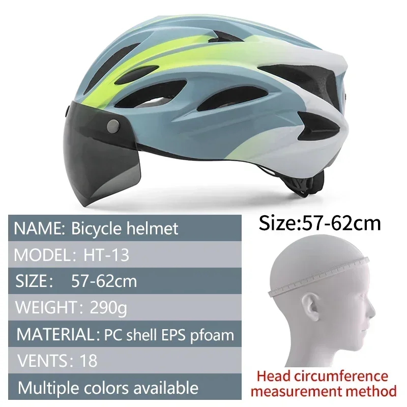 Adult Bike Helmet with Magnetic Visor and LED Tail Light, Breathable Road and MTB Cycling Helmet for Mountain and Sport Riding