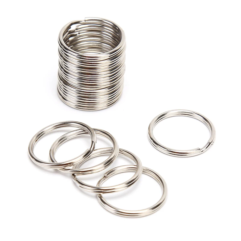 100Pcs/lot 12mm/15mm/16mm/20mm/23mm Key Rings DIY Metal Key Holder Split Rings Hoop Metal Loop Keychain