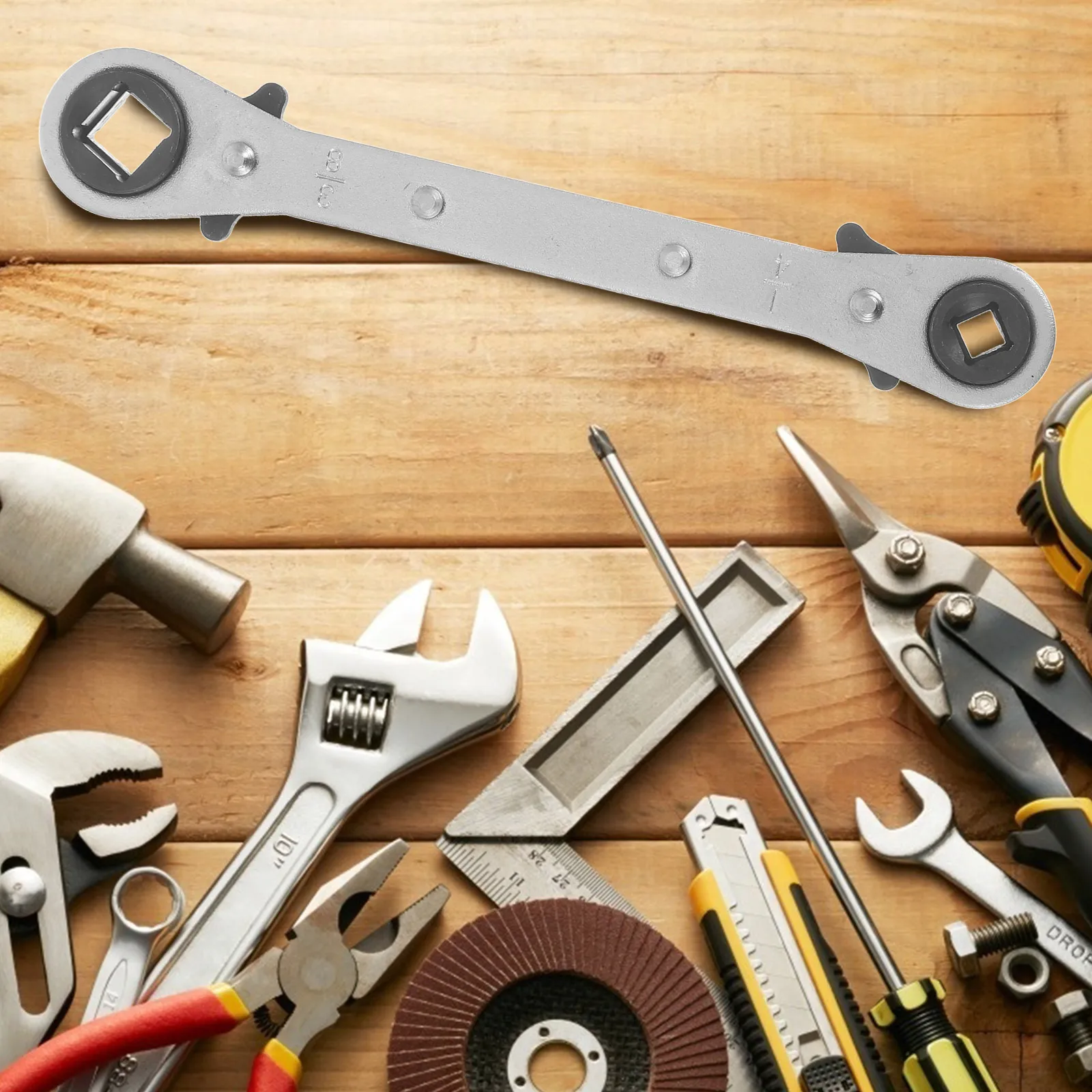 

Dual End Ratchet Wrench High Strength Lightweight Ergonomic Handle for Hvac Air Conditioner Repair Refrigeration Service Wrench