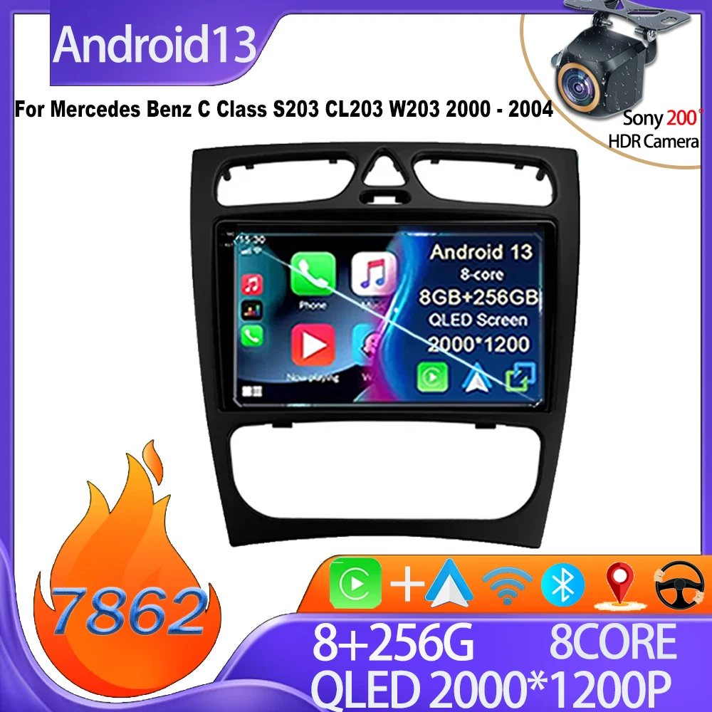 

For Mercedes Benz C Class S203 CL203 W203 2000 - 2004 Car Android Bluetooth Touch Screen Intelligent System Mirror Link Carplay