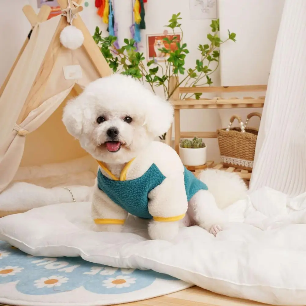 Color-blocking Design Pet Jumpsuit Comfortable Pet Jumpsuit for Dogs Cozy Pet Jumpsuits Winter Warmth for Dogs Cats Stylish