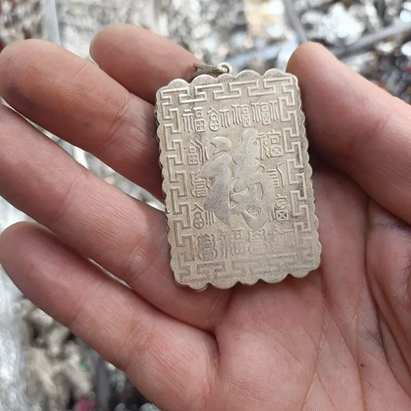 Exquisite Old Chinese Tibet Silver Handcarved Downhill Tiger Pendant Amulet