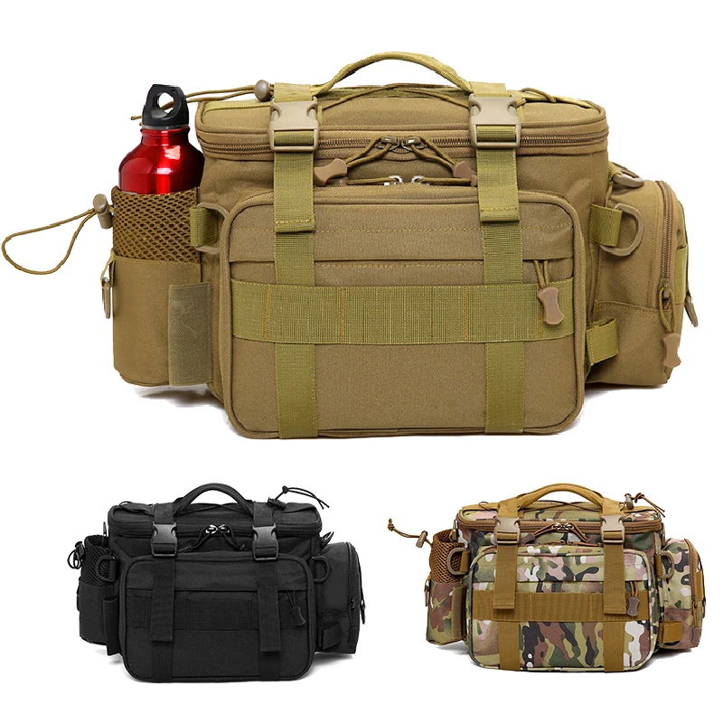 

600D waterproof gun shooting pistol storage bag tactical range bag Molle System khaki hunting accessories tool sling bag