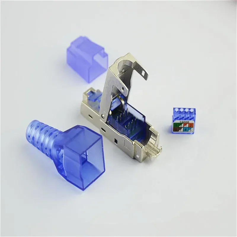 Cat7 RJ45 Connector Shielded Ethernet Plug Rj 45 Connectors Cat 7 Crystal Head 10G 8P8C Networking Modular Zinc Alloy Metal