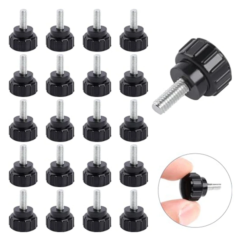 M 4 Threaded Knurled Knob Screw 20 PCS M 4 X 10 Mm Thumbscrew Mount Bolts Mounting Mount Screws Kit