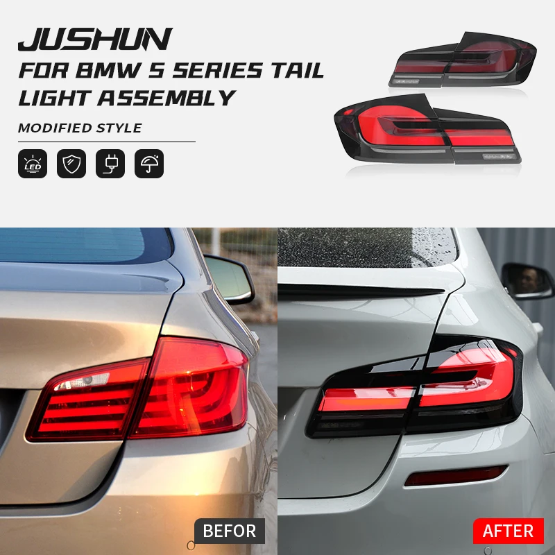 Car LED Tail Lights For BMW 5 Series F10 2010-2017 Flowing Water Flicker Tail Lamps Fog Plug and Play Car Tail Light Assembly