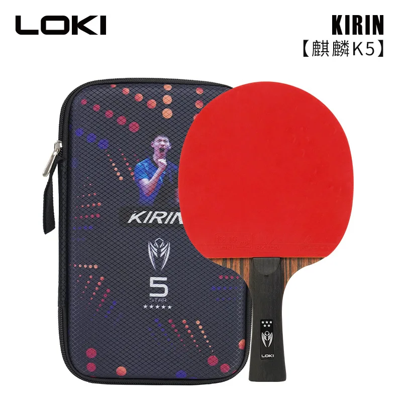 

LOKI K5 5 Star Table Tennis Racket 7-Ply Wood + Carbon Fiber Table Tennis Blade Racket with RXTON III Table Tennis Rubber ITTF