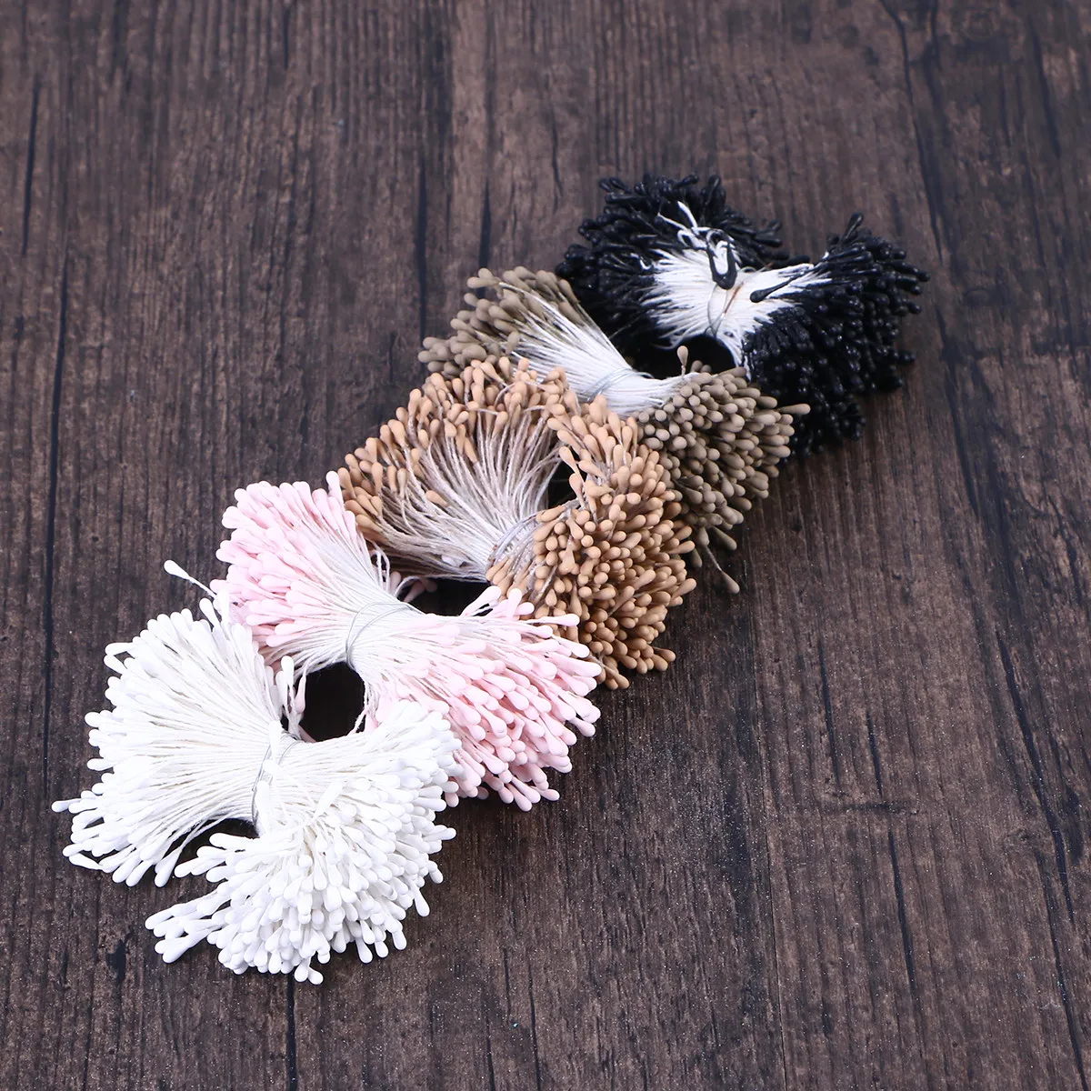 400Pcs Double Ended Pearlized Artificial Flower Stamens Vivid Floral Buds for Flower Making Craft Decoration Pink