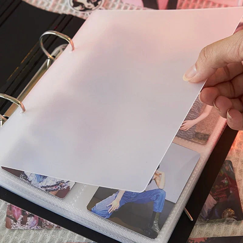 Kawaii A4/a5 Binder Photocard Holder Kpop Idol Photo Album with 25/50Pcs Inner Pages Photocards Collect Book Stationery Holder