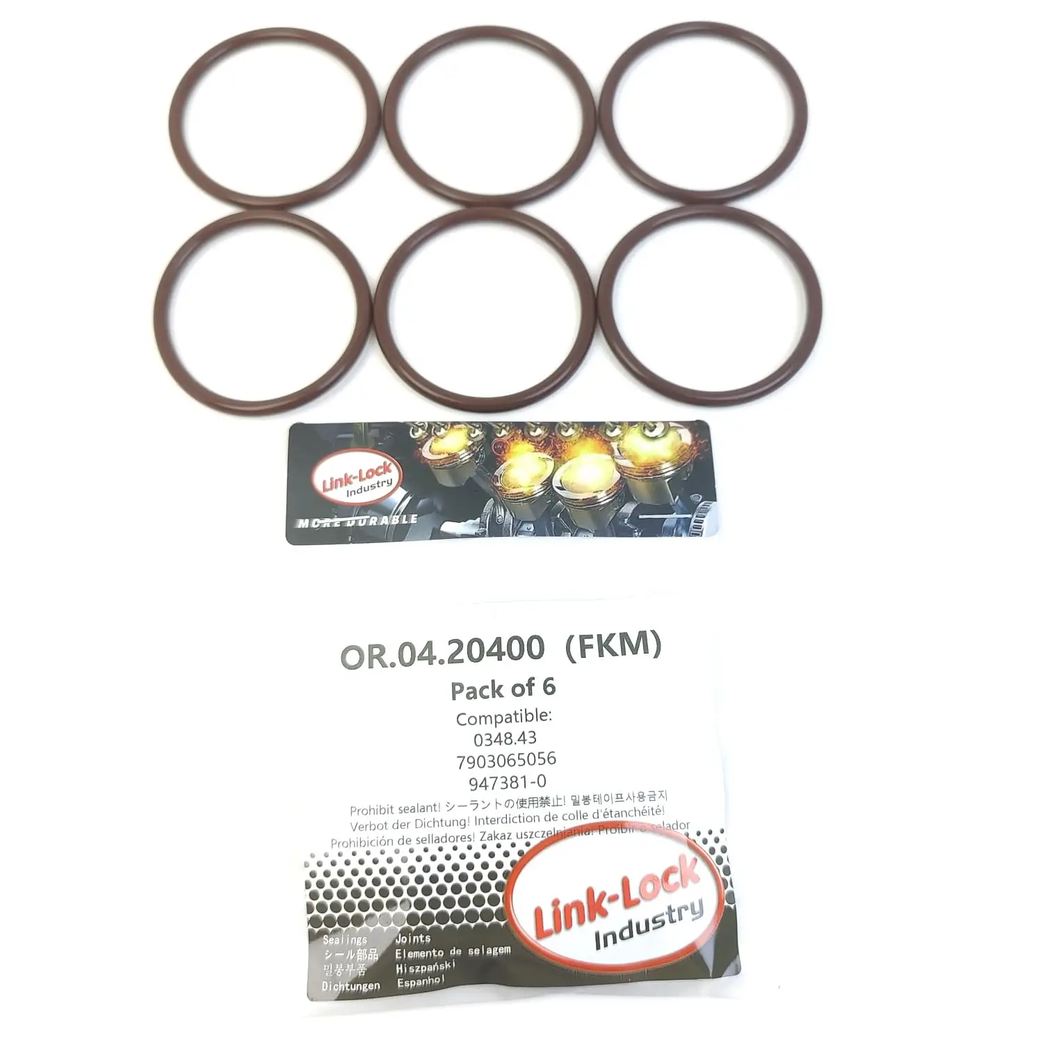 

LINK-LOCK 6PCS OR.04.20400 FKM Viton Sealing O-Ring Kit of Intake Manifold 0348.43 7903065056 947381-0 for CITROËN for PEUGEOT f