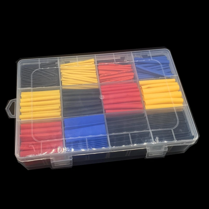 164-750Pcs Heat Shrink Tube Tubing Insulation Shrinkable Tube Assortment Electronic Polyolefin Wire Cable Sleeve Kit